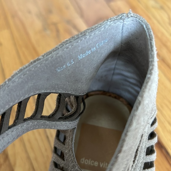 Dolce Vita Wedge Suede Tan lace up sandals wedges size 6.5 - Picture 3 of 4